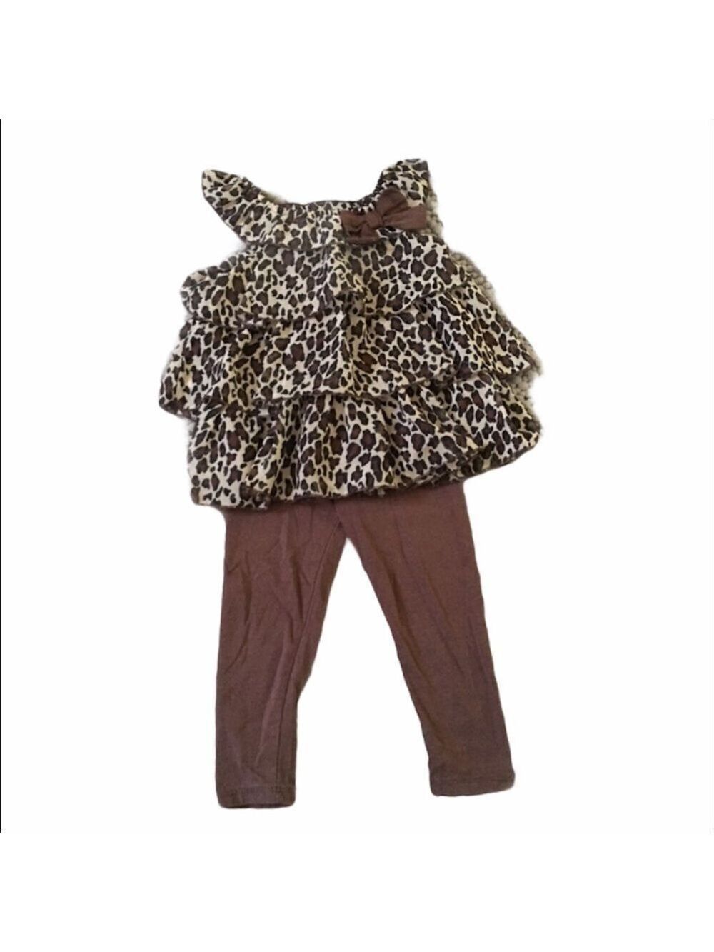 HEALTHTEX Girl’s Leopard Ruffle Top Set 24 months